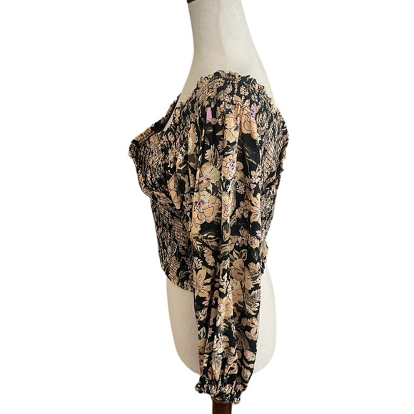 FREE PEOPLE East To West Smocked Crop Top Floral - Picture 10 of 15